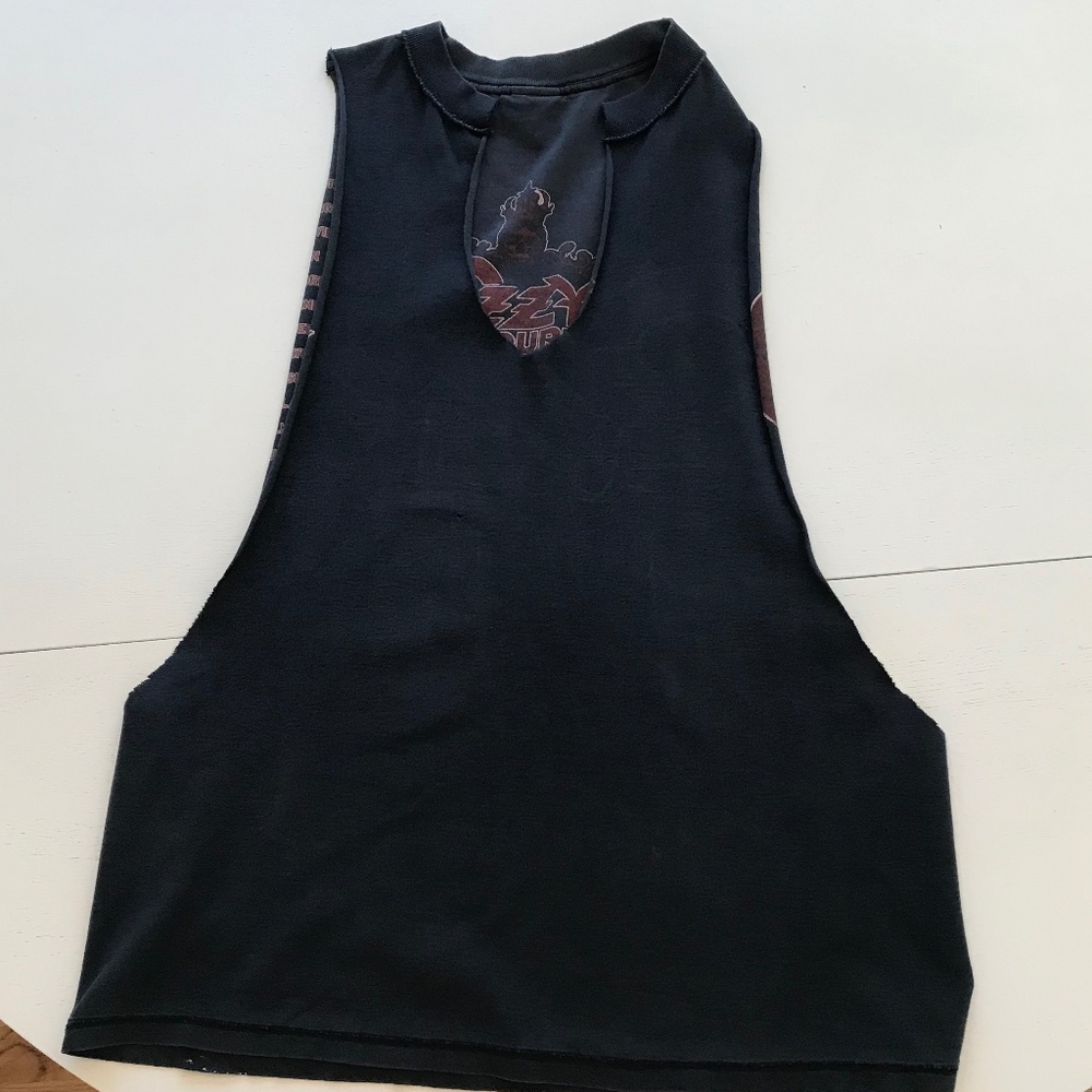 CONCERT⚡️VINTAGE OZZY RAIN TOUR RAW CUT MUSCLE T-SHIRT - Picture 12 of 13